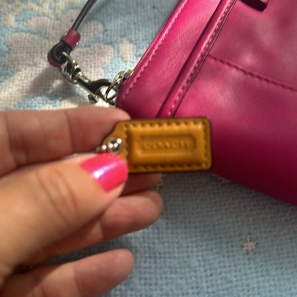 EUC Coach Barbie-Pink Leather Small Wristlet Bag - Picture 11 of 11